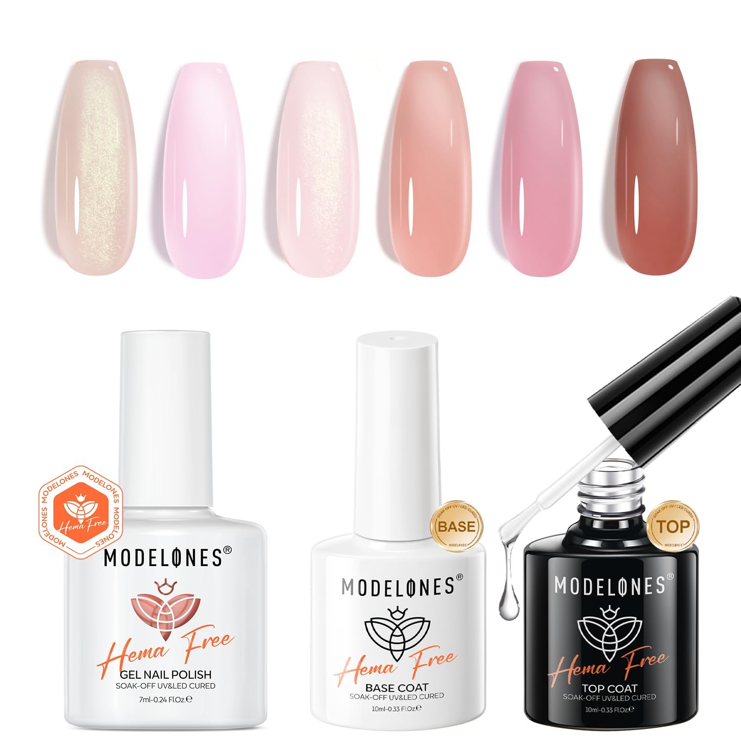 modelones 6 Colors Hema Free Gel Nail Polish Set