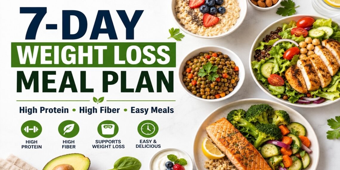 7-DAY WEIGHT LOSS MEAL PLAN High Protein • High Fiber • Easy Meals